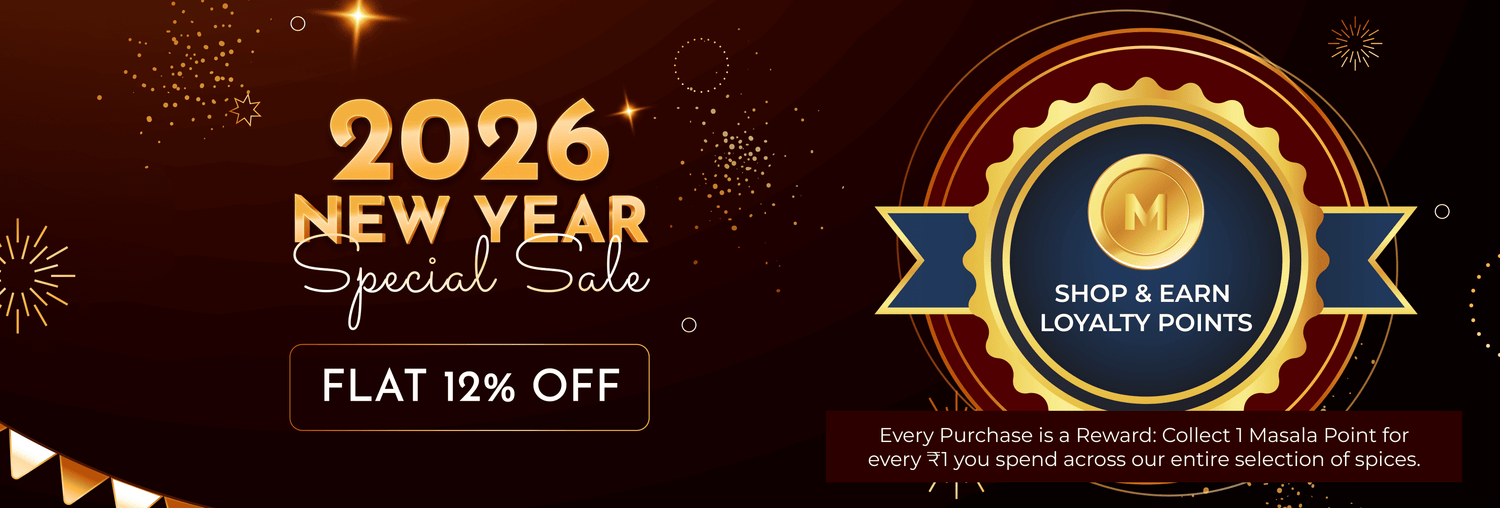 Promotional banner for 2026 New Year Special Sale with loyalty points system on a dark background.